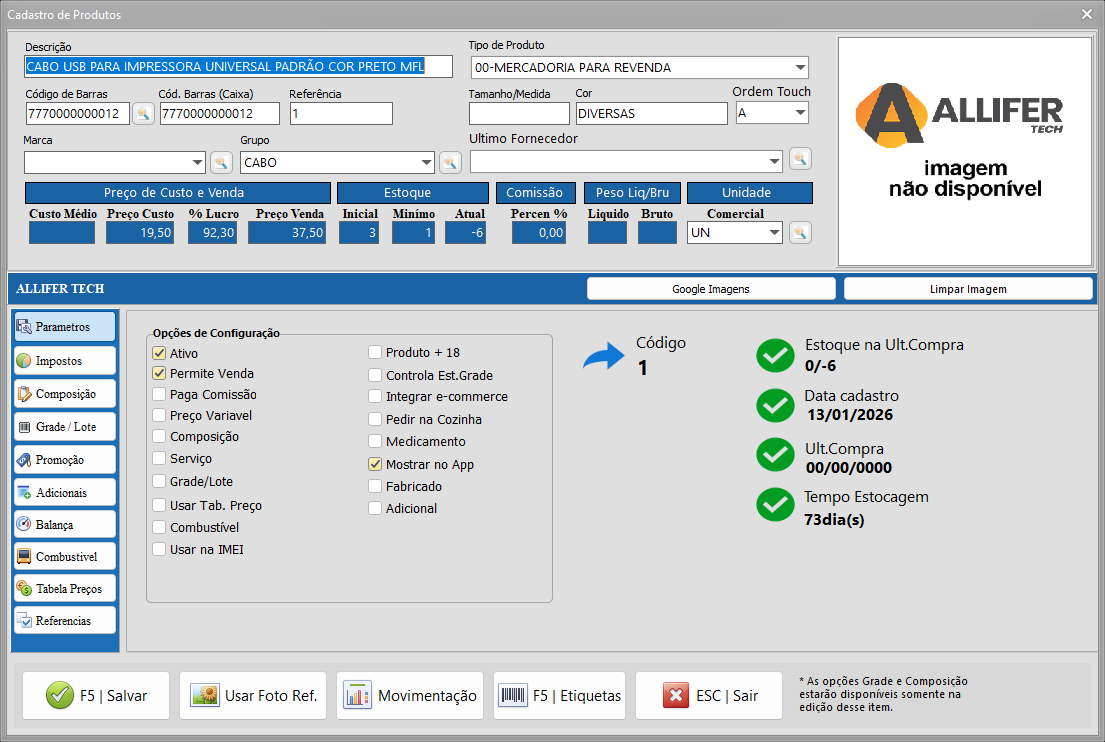 Cadastro de Produtos