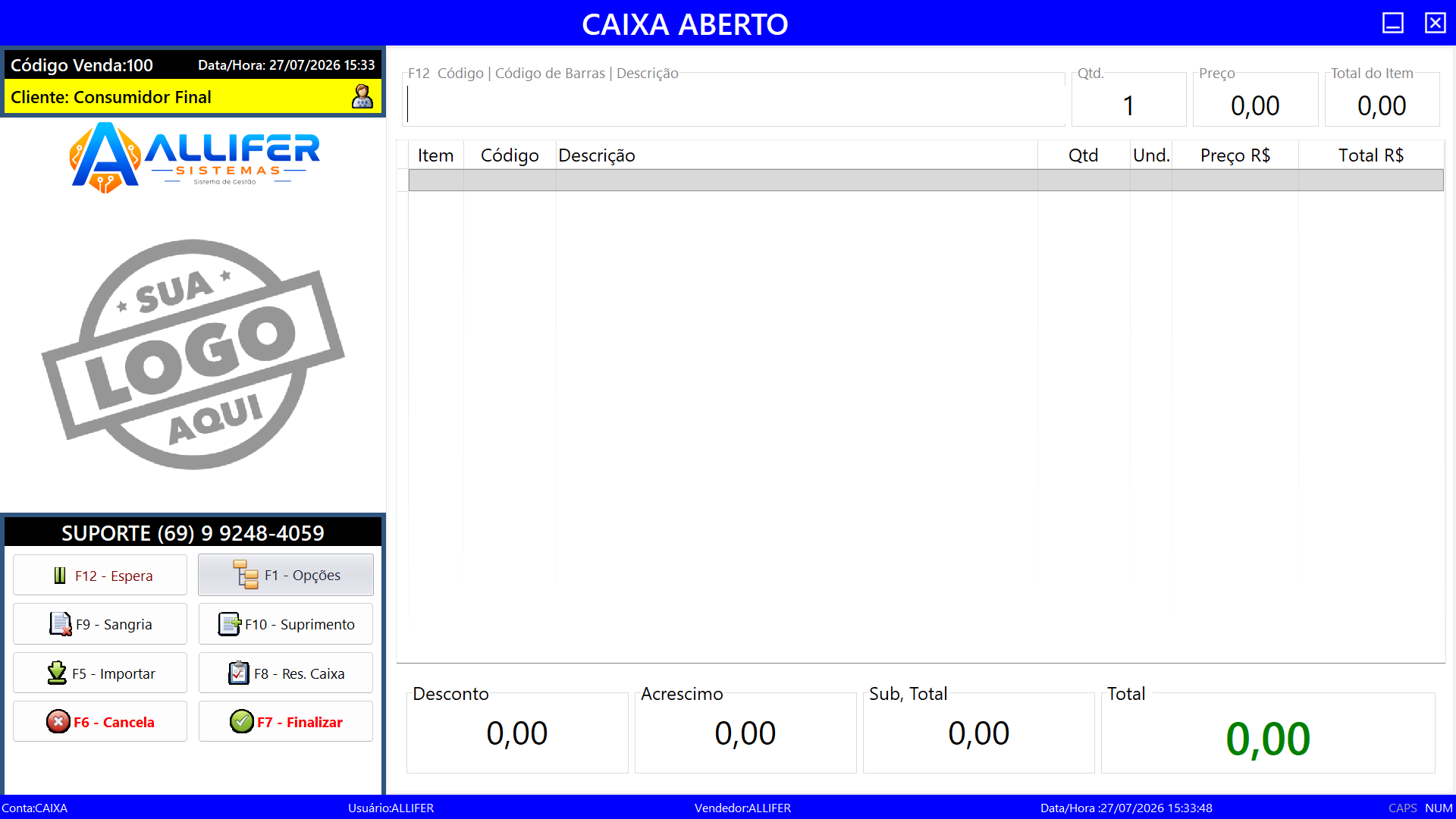 Tela PDV
